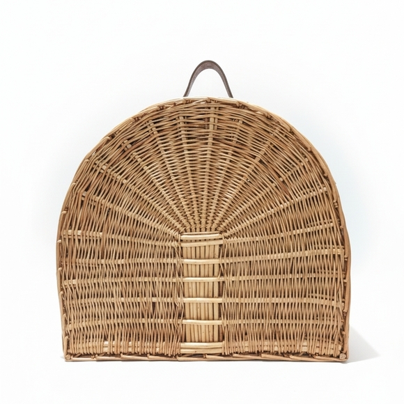 Source Unknown Other - Woven Rattan Basket with Handle
